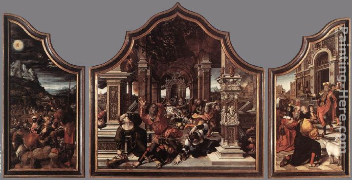 Triptych of Virtue of Patience painting - Bernaert van Orley Triptych of Virtue of Patience art painting